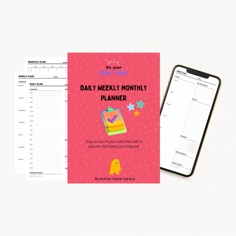 Daily Weekly Monthly Planner - TechTello Products