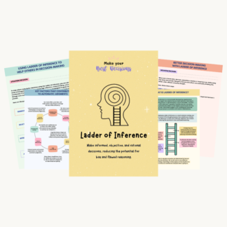 Ladder of Inference Worksheets to make informed, objective, and rational decisions, reducing the potential for bias and flawed reasoning.