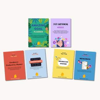 Take your productivity to the next level with the ultimate digital bundle designed to stay focused, banish procrastination and turn your ideas into reality—no matter how busy life gets. This comprehensive kit is your all-in-one solution to master your time, boost your productivity and crush your goals with confidence. Perfect for busy professionals, students, entrepreneurs and anyone ready to work smarter—not harder.