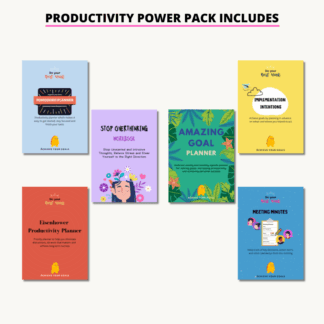 Take your productivity to the next level with the ultimate digital bundle designed to stay focused, banish procrastination and turn your ideas into reality—no matter how busy life gets. This comprehensive kit is your all-in-one solution to master your time, boost your productivity and crush your goals with confidence. Perfect for busy professionals, students, entrepreneurs and anyone ready to work smarter—not harder.