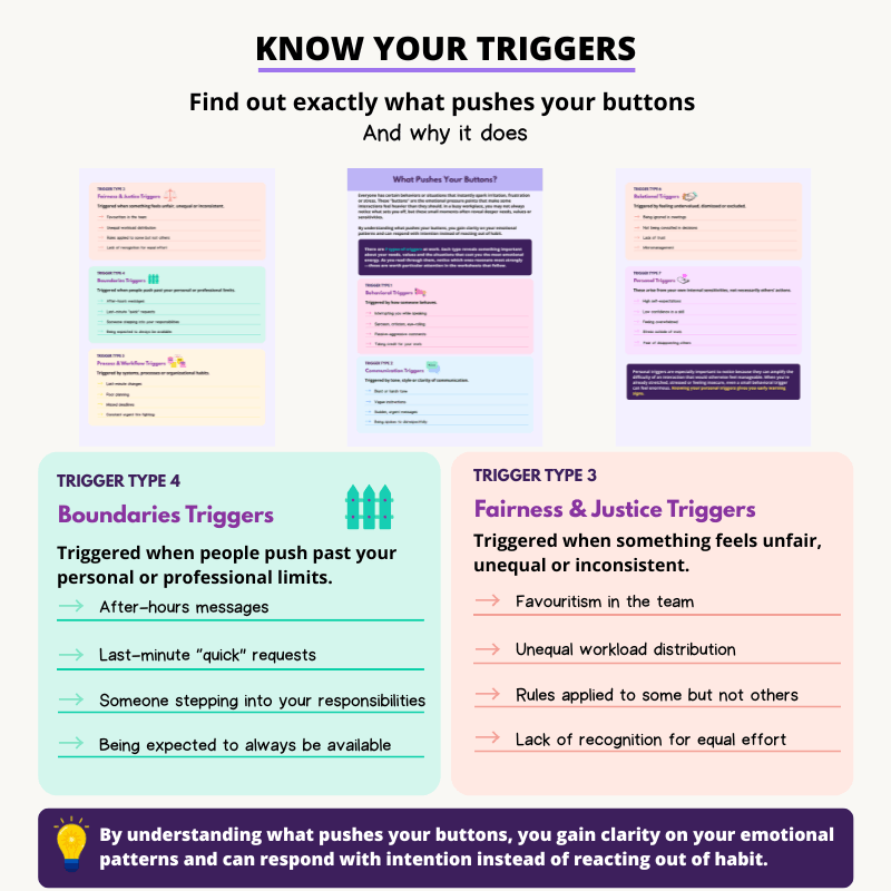 By understanding what pushes your buttons, you gain clarity on your emotional patterns and can respond with intention instead of reacting out of habit.